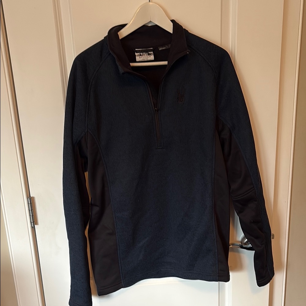 Spyder Black and Navy Quarter-Zip Pullover